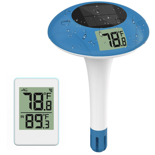 BSCLO Wireless Pool Thermometer, Digital Pool Thermometer Floating Easy Read–IPX8 Waterproof Solar Temperature Gauge for Pool, Aquarium, Pond,