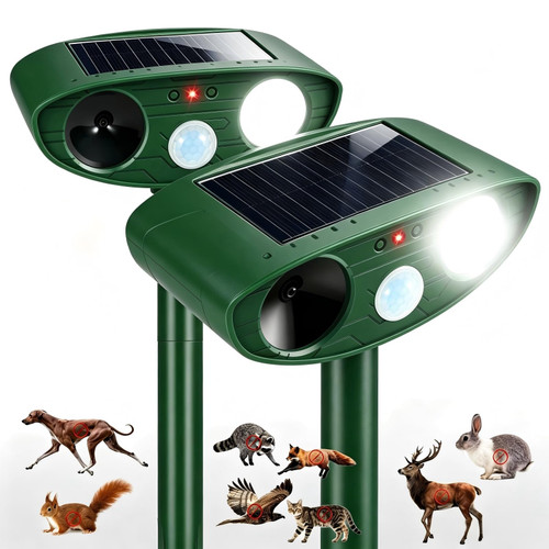2Pack Animal Repellent Outdoor Ultrasonic Deer Repellent Devices for Yard