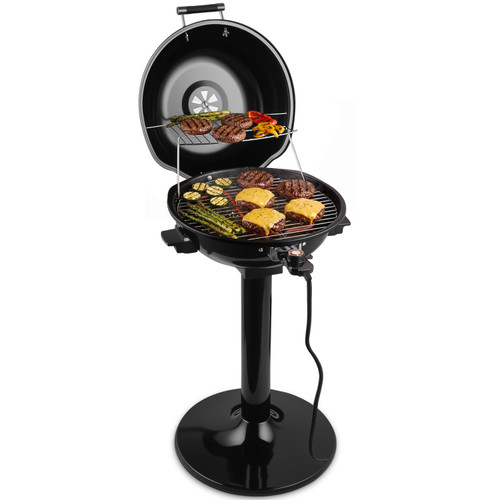 Electric Grill Outdoor, CUSIMAX Electric BBQ Grill, Portable BBQ with Lid