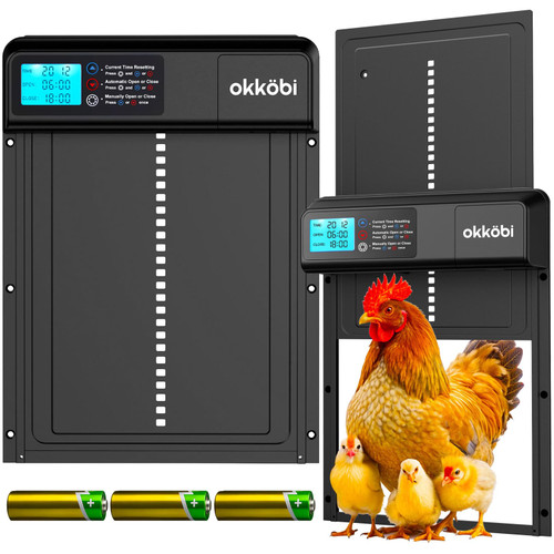 Chicken Coop Door Lite, Battery Powered with Timer and Manual Modes