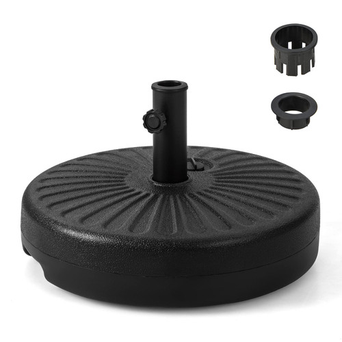 Tangkula Fillable Umbrella Base, 75 lbs Water & Sand Filled Heavy Duty 20 Inch Round Patio Outdoor Umbrella Weights, Umbrella Stand for Umbrella Pole 1.5-1.9 inches, for 9-10 ft Market Offset Umbrella