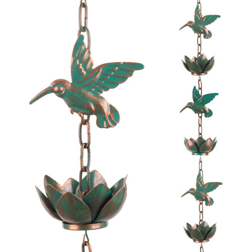 shumi Rain Chain for Gutters, 8.8 FT Decorative Heavy Duty Rain Chain
