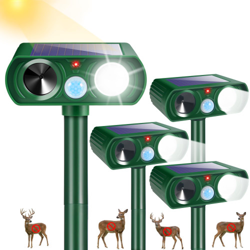 Sonic Fortress Pro Deer Repellent Devices,Solar Ultrasonic Animal Repellent
