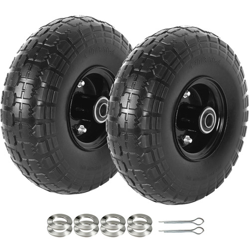 AR-PRO 10" Solid Tires, 4.10/3.50-4 Flat Free Tire and Wheel, 2-Pack