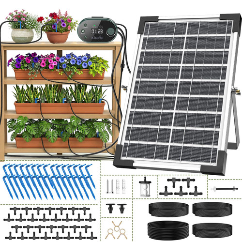 Solar Drip Irrigation System, Auto Plant Waterer for 30 Pots