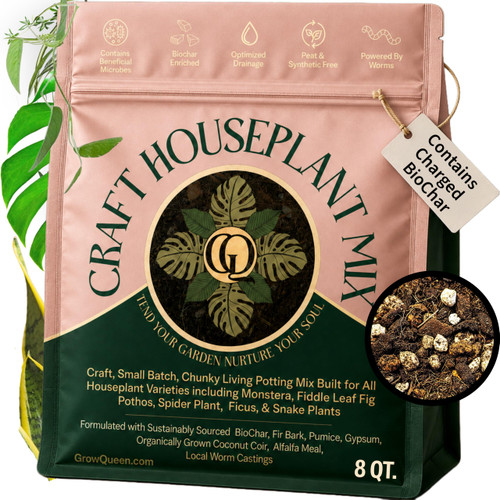 Craft Organic Houseplant Potting Mix, Elite House Plant Soil, Chunky, Well Draining Potting Soil for All Indoor Plants, Tropical Plants & Flowers, Sustainable & Peat Free, Less Prone to Gnats, 8QT