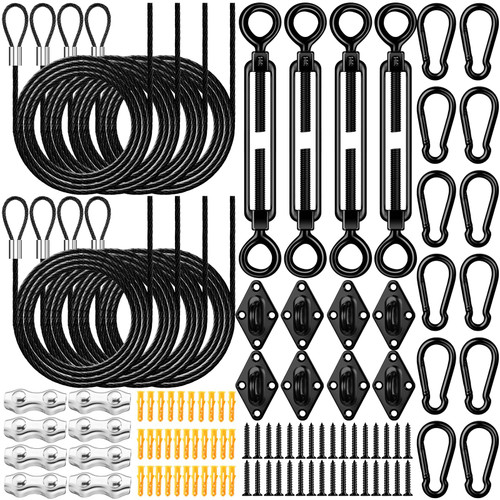 MorningRo Sun Shade Sail Hardware Kit,Black,Classic Style