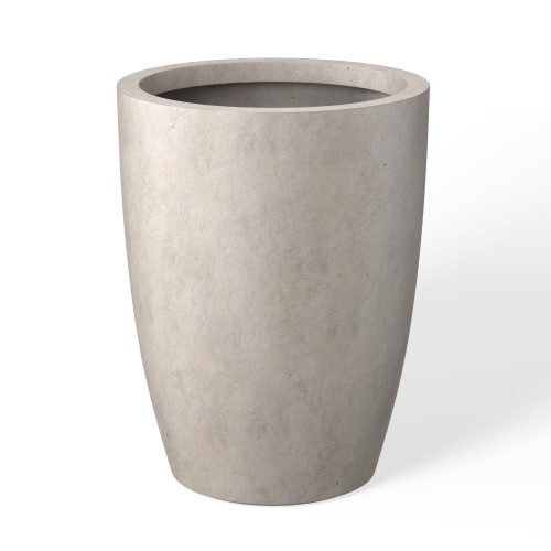 Kante Accent Round Tapered Weathered Concrete Planter 18.1" Tall, Outdoor