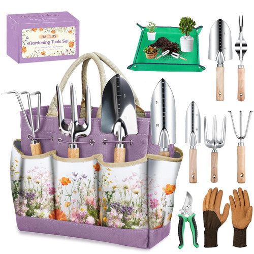 Gardening Tool Set with Tote Bag Heavy-Duty Garden Tools Gardening Gift