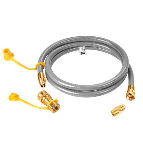6FT 3/8" ID Natural Gas Hose Natural Gas Grill Hose with Quick Connect