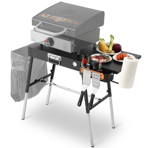 AOKEMAi Grill Table for Outside, Blackstone Griddle Stand with Trash Holder
