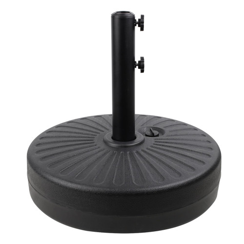 Roixeeds 50LBS Round Umbrella Base Water Filled with Steel Umbrella Holder, Heavy Duty Fillable Umbrella Base Stand for Outdoor, Patio, Lawn, Garden (Black)