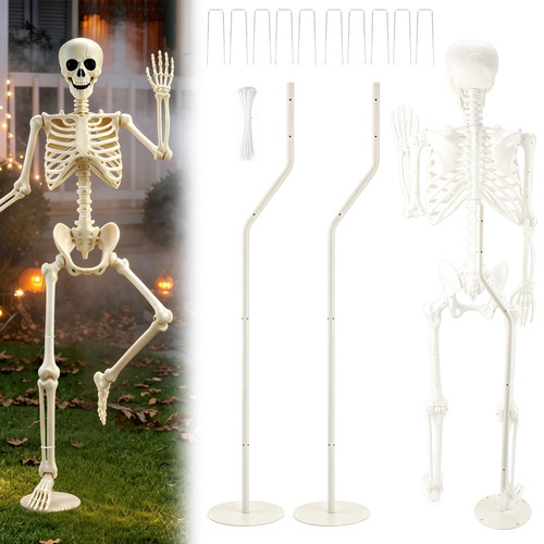 2Sets Halloween Skeleton Stands,Skeleton Support Holder for 5.4FT Skeletons