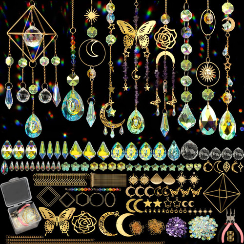 800 PCS DIY Suncatcher Kit Crystal Suncatchers for Windows Hanging Sun Catcher Kits for Adults Suncatcher with Crystals Rainbow Maker for Indoor Window Garden Christmas Decor Wedding Home