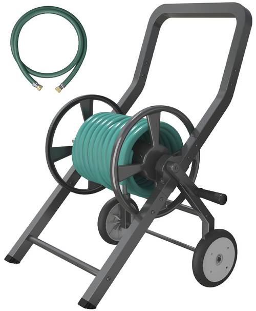 Artigarden Garden Hose Reel Cart with Wheels, Outdoor Water Hose Cart Black