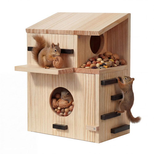 Large Wooden Squirrel House Outdoor,Squirrel Nesting Box