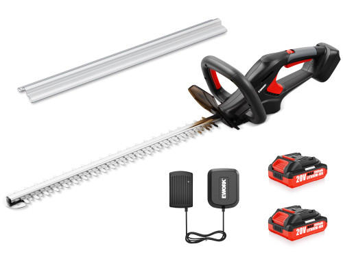 EWORK 20V 22" Cordless Hedge Trimmer with 2 x 2.0Ah Battery and Charger