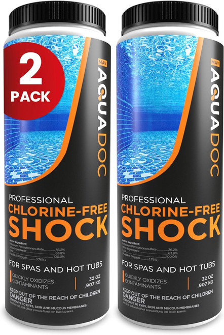 AquaDoc Non Chlorine Hot Tub Shock - Enhanced Spa Oxidizer - 32oz (2 Pack)