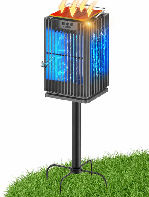 Solar Bug Zapper Outdoor, Waterproof Mosquito Zapper Auto On/Off Cordless
