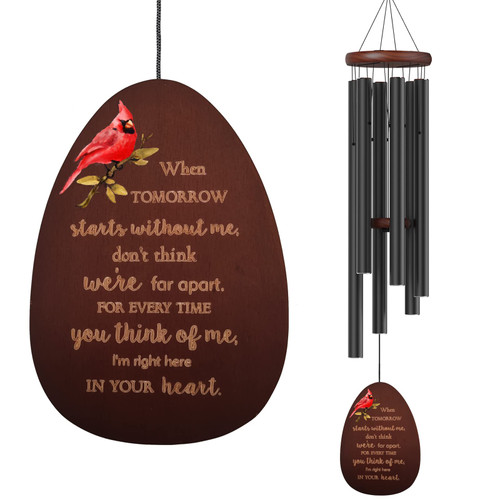 Suntimber Cardinal Memorial Wind Chimes for Loss of Loved One Sympathy Gift