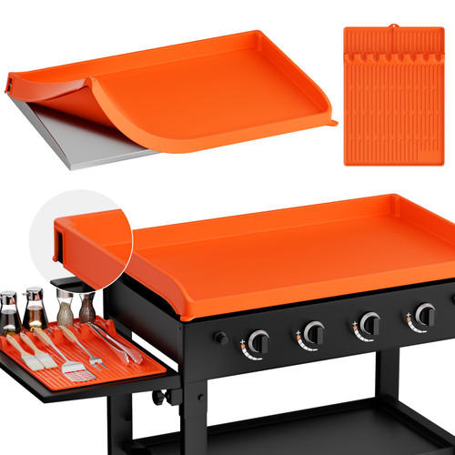 WhtSky 36" Blackstone Silicone Griddle Cover with 16" Spatula Tools Mat