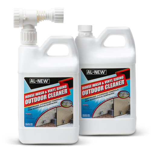 AL-NEW Outdoor Cleaner | 64oz Hose End Sprayer (Pack of 2) (House Wash & Vinyl Siding Outdoor Cleaner)