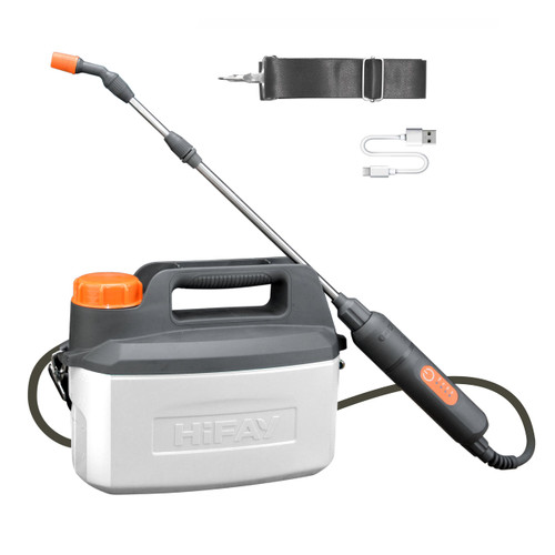 HIFAY ES4-PRO 1Gallon/4L Electric Sprayer, Rechargeable Battery-Powered Sprayer with 304 Stainless Steel Telescopic Rod. The New Model is Waterproof and The Buttons Have Been Updated.(White)