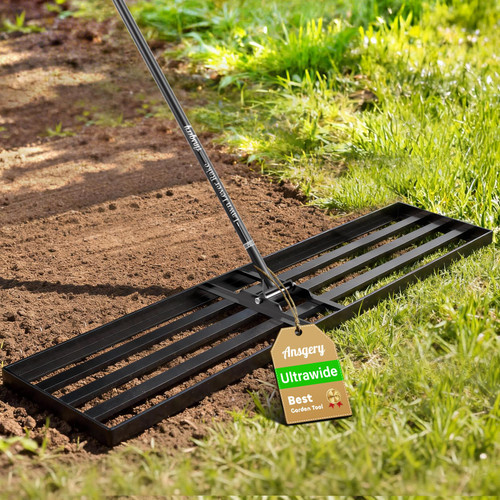 48X12 inch Lawn Leveling Rake,Leveling Rake 78" Long Handle