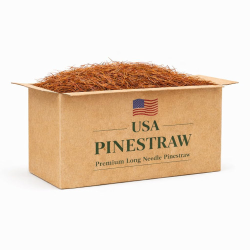 Long Needle Pine Straw Mulch - 65-80 Sqft Coverage 1 Set - Premium USA Harvested PineStraw for Landscaping, Weed Control, Moisture Retention & Erosion Control - USA Pinestraw