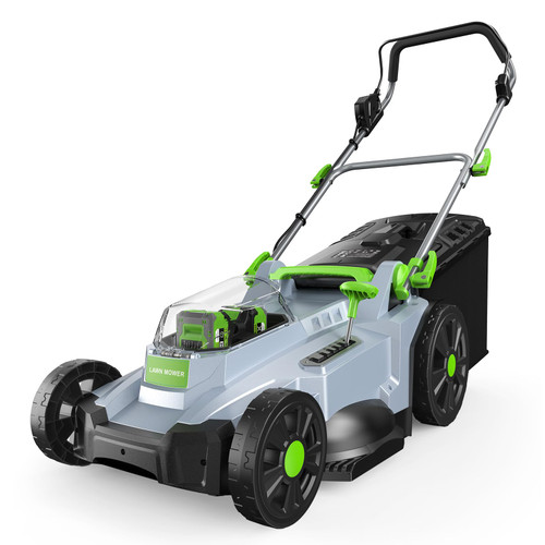 Cordless Lawn Mower, 17 in Walk Behind Lawn Mower for Yard & Garden