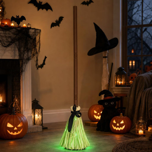 Halloween Decoration 36" Floating Animated Witch Broom