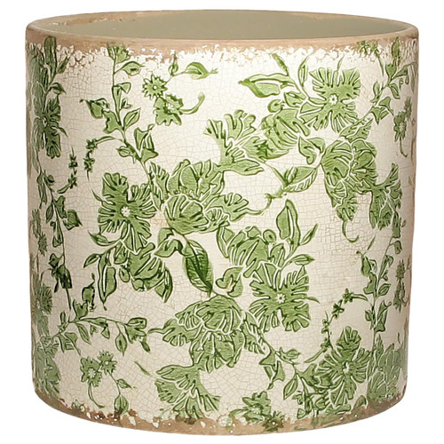 Xiaan Jiaju 7.7" Large Green Plant Pots, French Country Ceramic Flower Pots