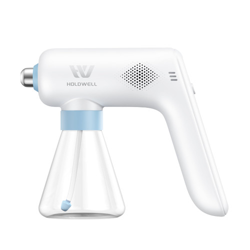 Mini Disinfection Fogger, Stainless Steel Nozzle, Better Grip Comfort, 6.1oz Cordless Electric Sanitizer Atomizer, Blue Light Nano Spray Gun for Place Cleaning/High-Touch Item Contactless Sanitization