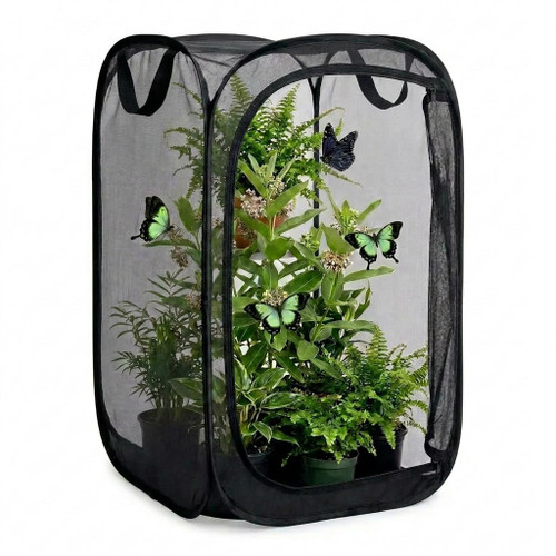 Mesh Plant Protection Enclosure, Portable Collapsible Garden Grow Cage with Mesh Barrier, Pest & Bird Proof Plant Cover for Vegetables, Fruits, Outdoor Patio Balcony Use, 36 Inches Tall