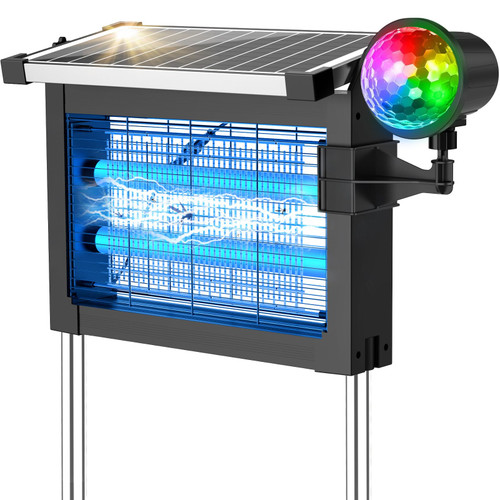 2‑in‑1 Solar Bug Zapper Outdoor, Electric Mosquito Killer Insect Trap