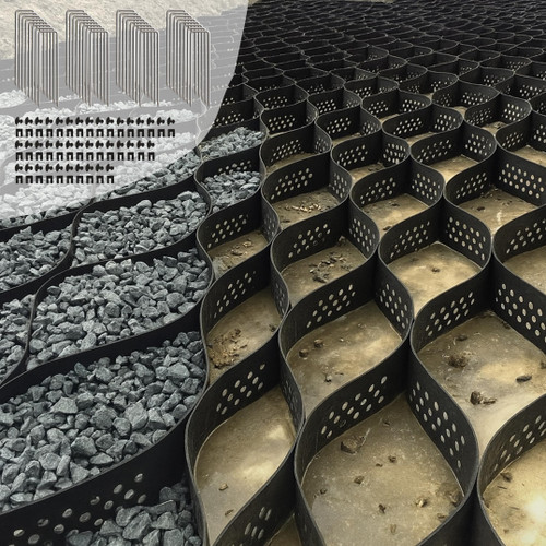 40FT Gravel Grid for Driveway –HDPE Geocell Ground Stabilizer