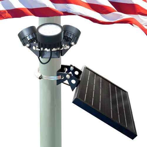 Solar Flag Pole Light Solar Powered M120X for 2-4" 15-25ft Pole Light Up American Flag 5200mAh Outdoor Waterproof Auto Work Dusk to Dawn Cool White Spot Lights for Outside Garden Yard Patio