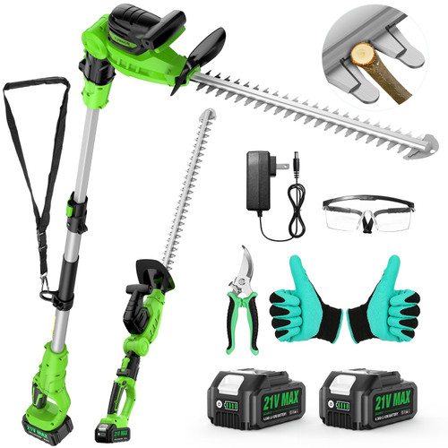 SOARFLY 2 in 1 Pole Hedge Trimmer Cordless & Handheld Hedge Trimmer