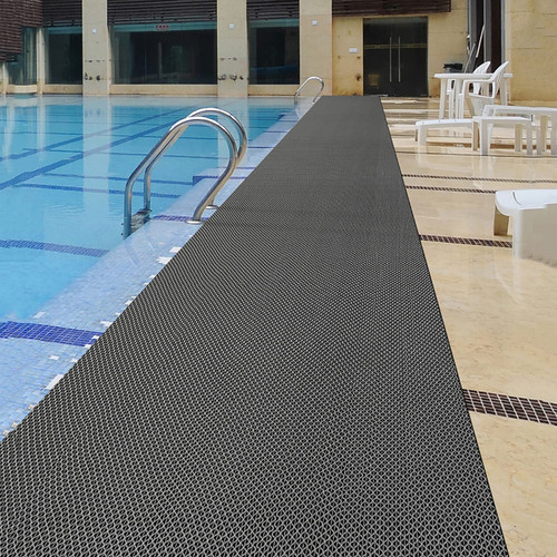 Drainage Non Slip Flooring Mats Swimming Pool Bathroom Anti-Fatigue Rubber Matting 3x10 Ft Heavy Duty Commercial Anti Slip Floor Mats for Garage Restaurant Sauna SPA,Gray/Grey,0.9×3M