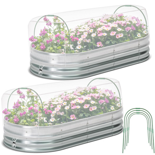 Woanger 2 Pack Garden Netting for Raised Beds with Hoops, for 4x2x1 ft