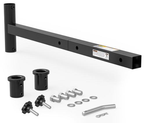 MaxxHaul 50102 Hitch Mount Umbrella Holder - Fits 2" Class III & IV Receivers - Heavy Duty Steel Holder for 1-3/8" to 2" Diameter Patio Umbrella Shafts - Ideal for Tailgating, Camping, and Fishing