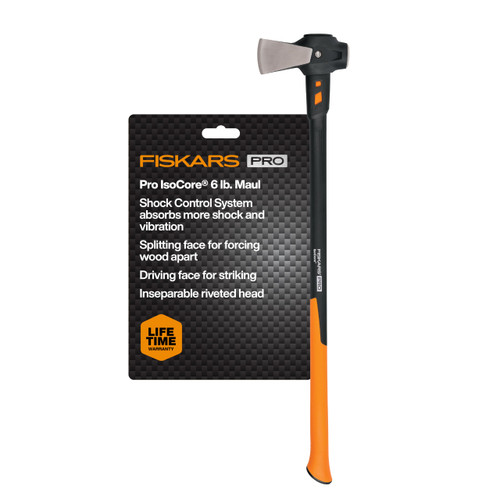 Fiskars Pro IsoCore 6 lb Splitting Maul, 36" Wood Splitter Axe
