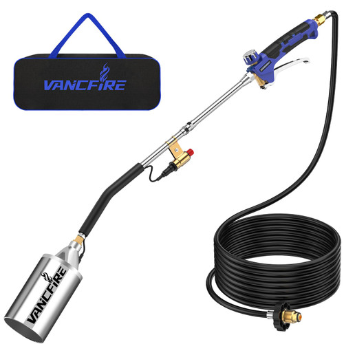 Propane Torch Weed Burner Kit,Weed Blow Torch with Storage Bag, Heavy Duty Flamethrower with Igniter & Turbo Trigger and 10 FT Hose for Weeding,Roofing, Melting Ice/Snow(33")