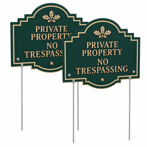 2 Pack Extra Large No Trespassing Signs Private Property