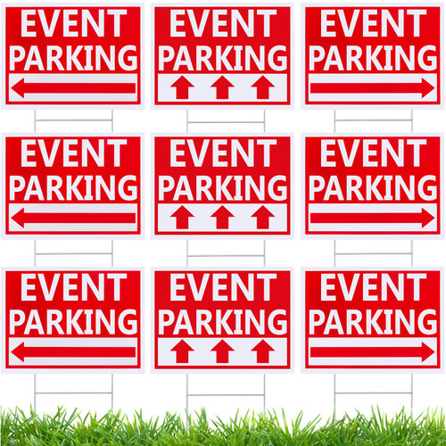 Juexica 9 Pcs 16 x 12 Inches Outdoor Event Parking Signs, Red