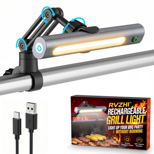 Rechargeable Grill Light for Outdoor Grill: 300 Lumens Bright LED BBQ Light