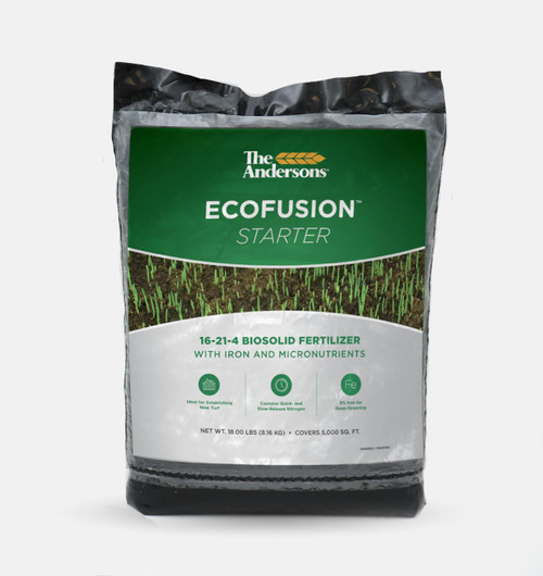 The Andersons Professional Ecofusion™ Starter 16-21-4 Biosolid Fertilizer with Iron and Micronutrients 18 lb. Bag - Covers up to 5,000 sqft.