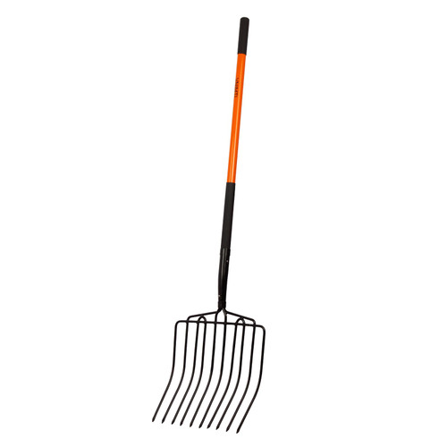 VNIMTI Pitch Fork Heavy Duty, 10-Tine Pitchfork with Fiberglass Handle, 58 Inch Garden Pitch Fork for Hay, Mulch, Compost, Farm and Gardening