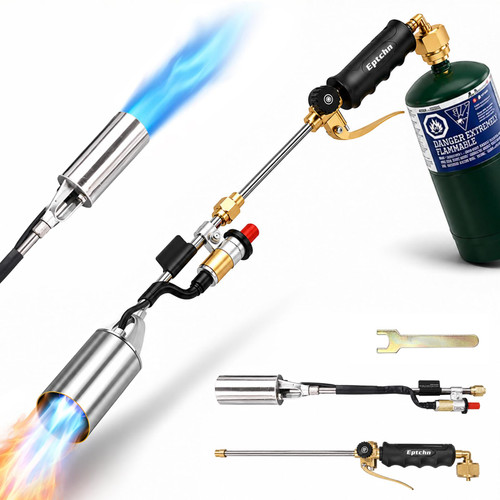 Upgraded Propane Torch Weed Burner with Dual Flame Control – Gas Valve & Turbo Trigger, Self-Igniting 33.4" Heavy Duty Weed Torch, Up to 4000°F for Weeding, Snow Melting & Roofing