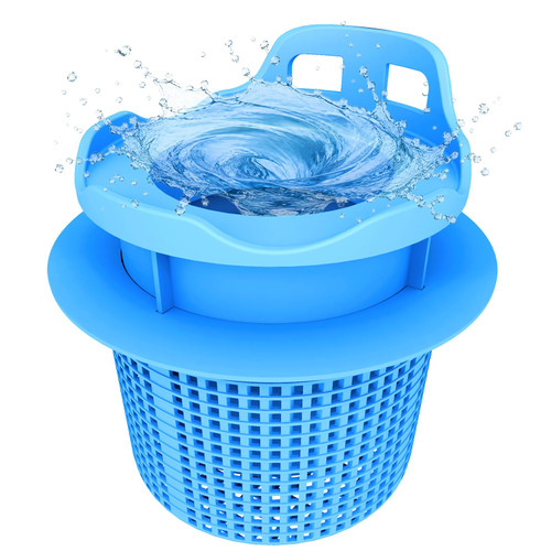 Skim Gem Pool Skimmer Basket for In-Ground Pools Only, Standard Size Replacement Basket, Self-Adjusting Floating Pool Skimmer, Fits 7” & 8.5” Skimmer Baskets, Reduces Debris, Made in USA